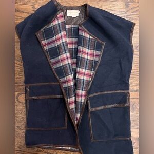 Evy's Tree Navy and plaid women’s winter kimono